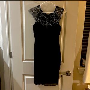 Elegant Black Dress with Beaded Detail